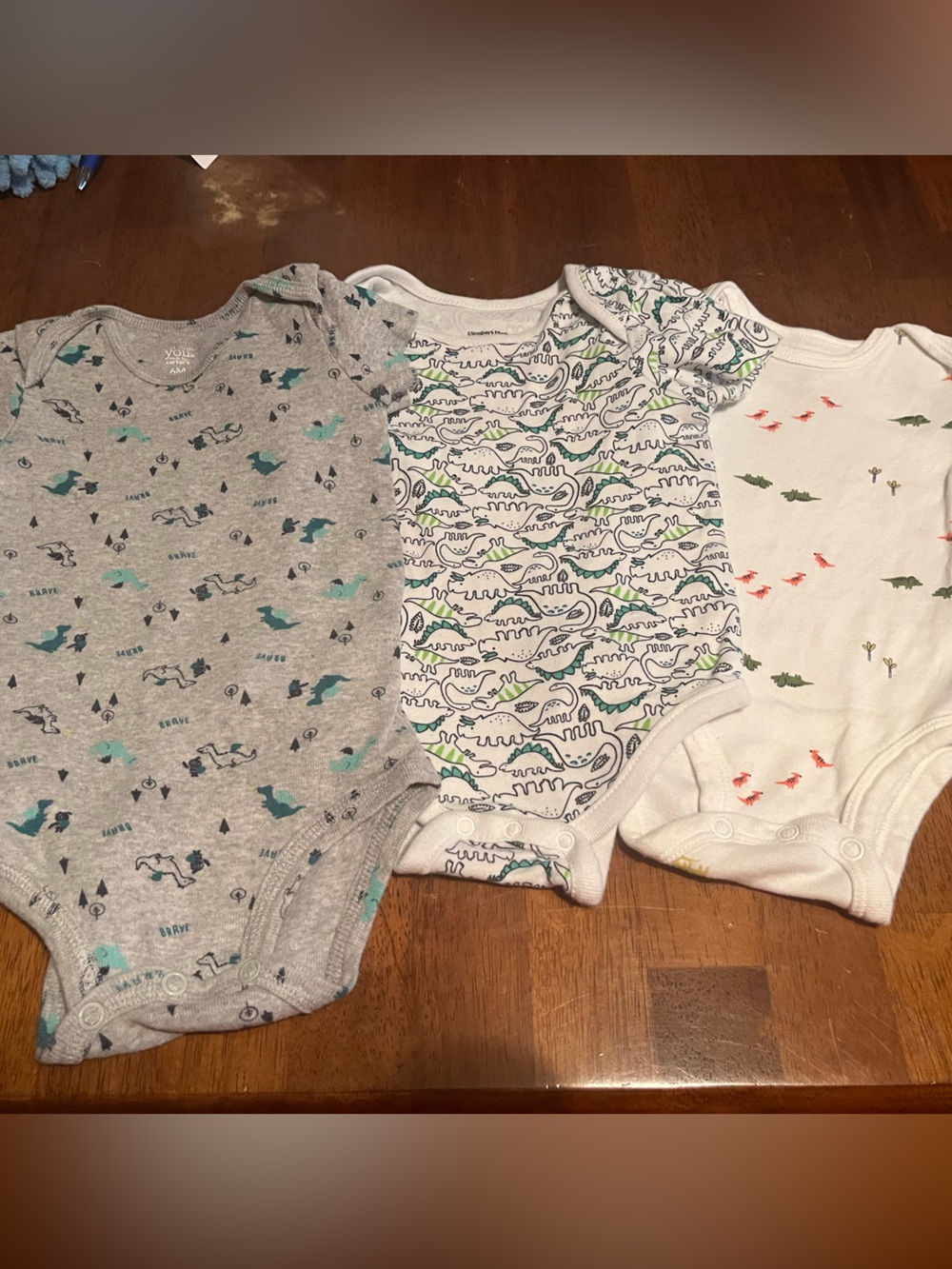 Baby Boy Dinosaur Onesie Bundle 3-6 Months – 3 Pieces